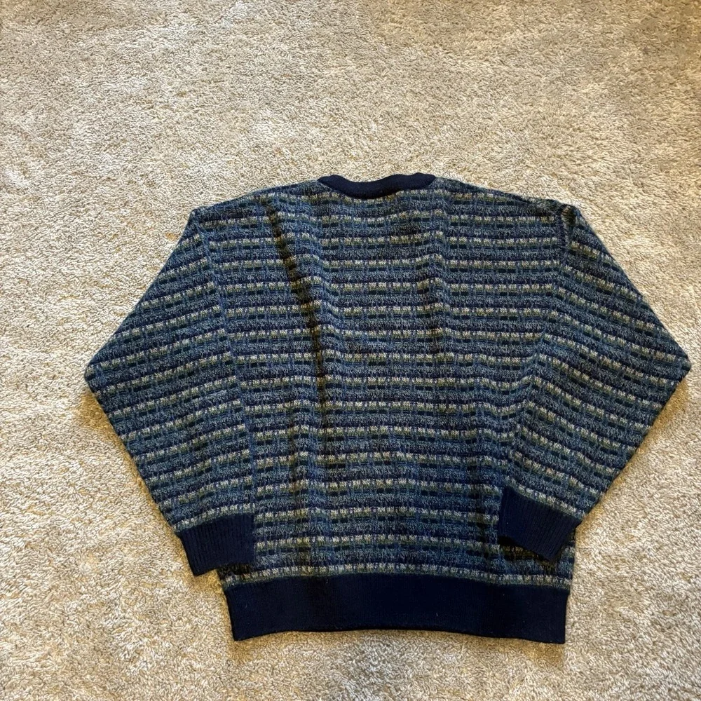 Vintage 90s Town craft Acrylic Multiple Color Sweater Mens Large Cozy - Picture 7 of 7
